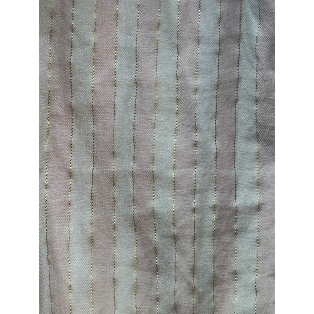Victoria's Secret Logo Striped Pajama Set Womens XL Pink Gold Shimmer Sleepwear - Picture 5 of 16
